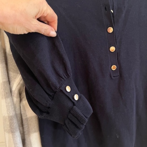 ba&sh Navy Sweater with Button Detail - Picture 2 of 6